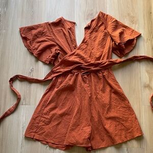 SHEIN wrap around tie romper